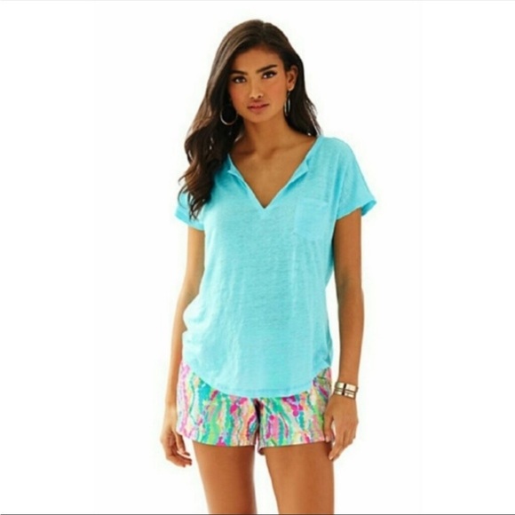 Lilly Pulitzer duval notch linen top - Picture 1 of 6